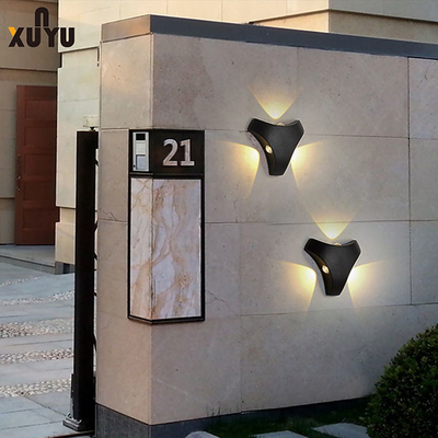 Siyah Üçgen 9W Dış Duvar Aydınlatması Korozyon Önleyici Eşsiz Aydınlık