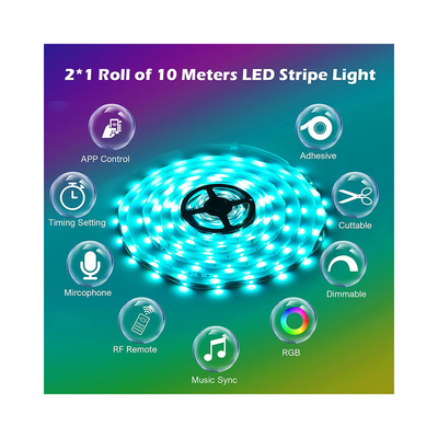 Dekorasyon için OEM SMD 5050 RGB Akıllı LED Şerit Işık Suya Dayanıklı