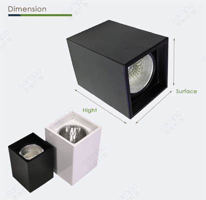 7W 12W 30W Sıva Üstü Downlight Muhafaza E27 Siyah Spot