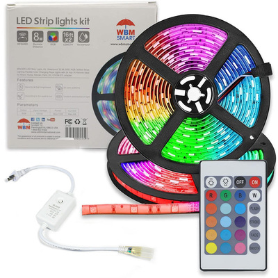 Yüksek Gerilim 220V Gökkuşağı Akıllı LED Şerit Işığı RGB Esnek Led Işık Çubuğu
