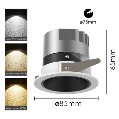 Aydınlatma Açısı 15° 24° 36° Led Spot Işığı Otel Ev Parlama Önleyici Cob Downlight