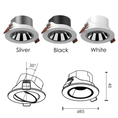 7W/9W Gömme Cob Downlight 361/506 Lm/W Yuvarlak Led Beyaz Renkli Spot Işıklar