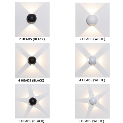 Yaratıcı Top Led Çapraz Aydınlık Dış Duvar Lambası Çok Başlı