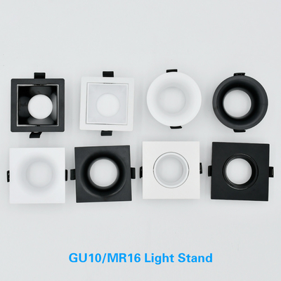 Ayarlanabilir Açı Mr16 Downlight Muhafazası Kare / Yuvarlak Spot Muhafazası