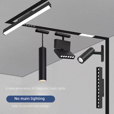 Gömülü Cob Lineer Izgara Işıkları LED 48V Manyetik Parça Işık siyah beyaz