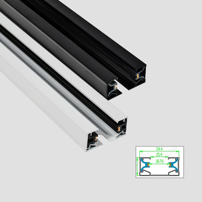 AC110-248V 2 Telli Düz Bakır Spot Raylı Sistem Siyah Beyaz Renk