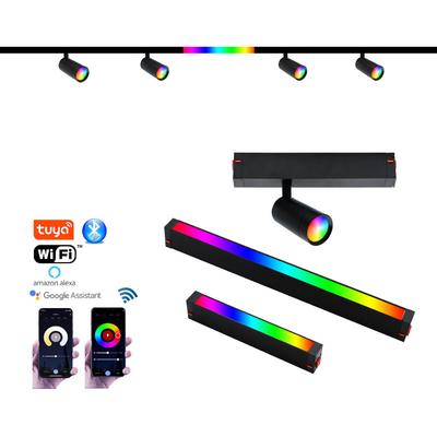 80LM/W LED Manyetik Parça Işığı Akıllı Karartma Renk Eşleştirme RGB Projektör Spot Işığı