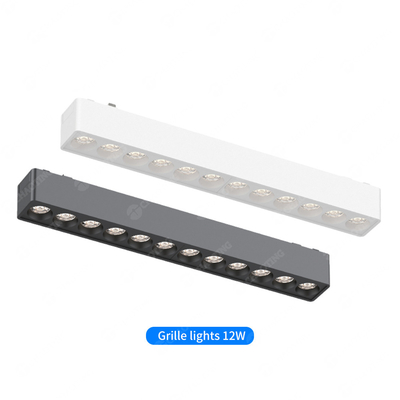 Ticari oturma odası 48V manyetik yol ışığı 12W 3000K 4000K 5700K LED ızgara ışığı