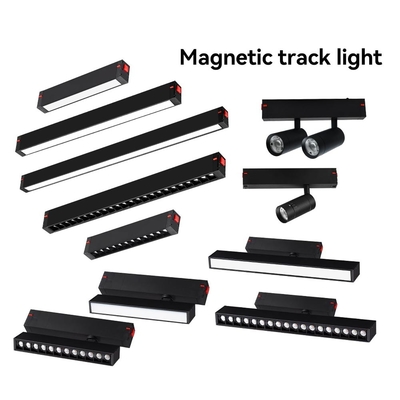 10W 20W manyetik raylı oturma odası ızgara ışığı sel ışığı ana ışık olmadan gizlenmiş ray ışığı