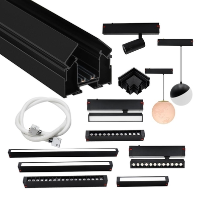 220V Tuya Akıllı Manyetik Track Lamp 10W 20W Siyah Doğrusal LED Floodlight